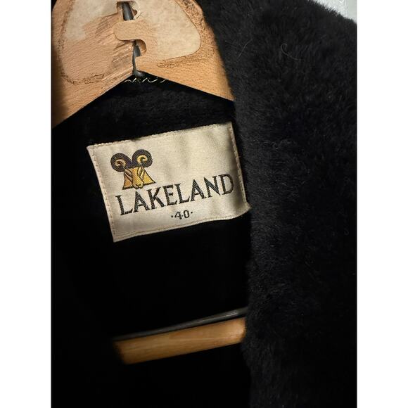 Huckberry Vintage M Plaid Wool Shearling Coat $550 Wide Lapel Long Jacket Gray - Picture 10 of 11